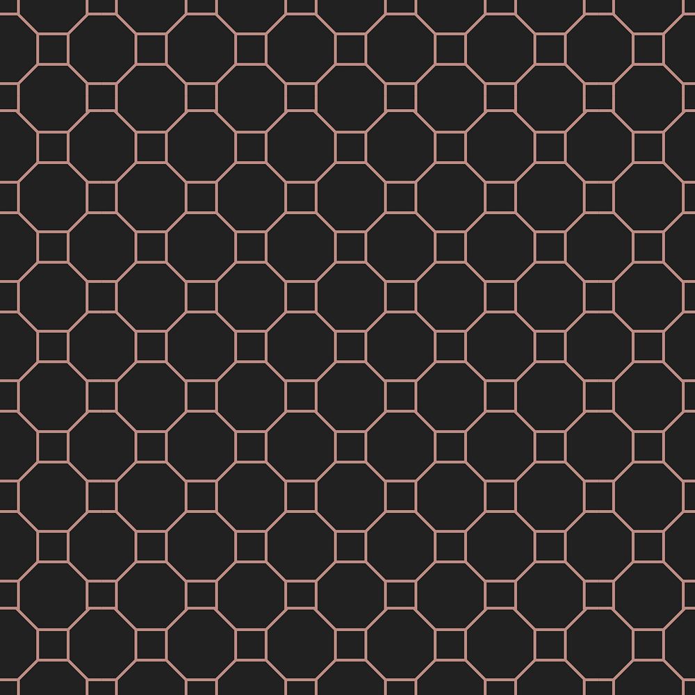 Seamless geometric pattern background, black hexagon psd