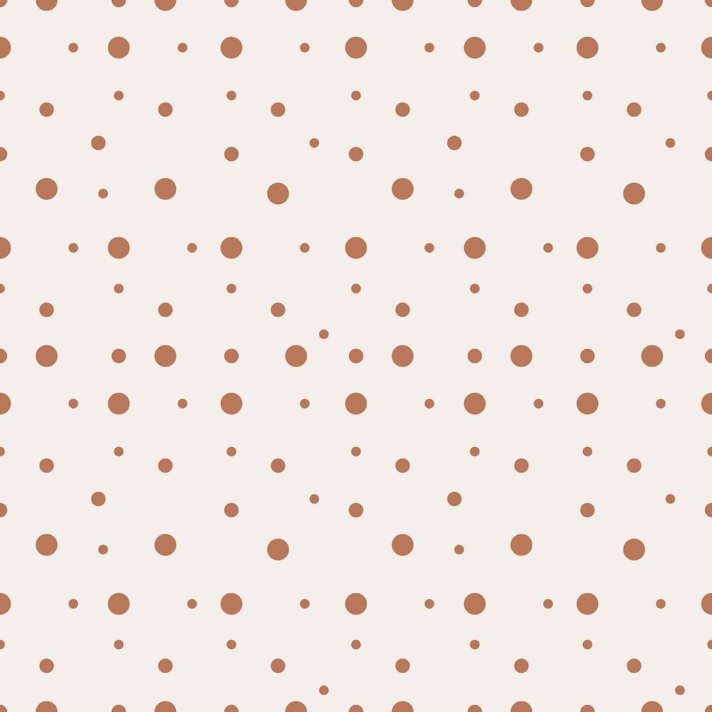 Aesthetic pattern background, beige polka dot vector