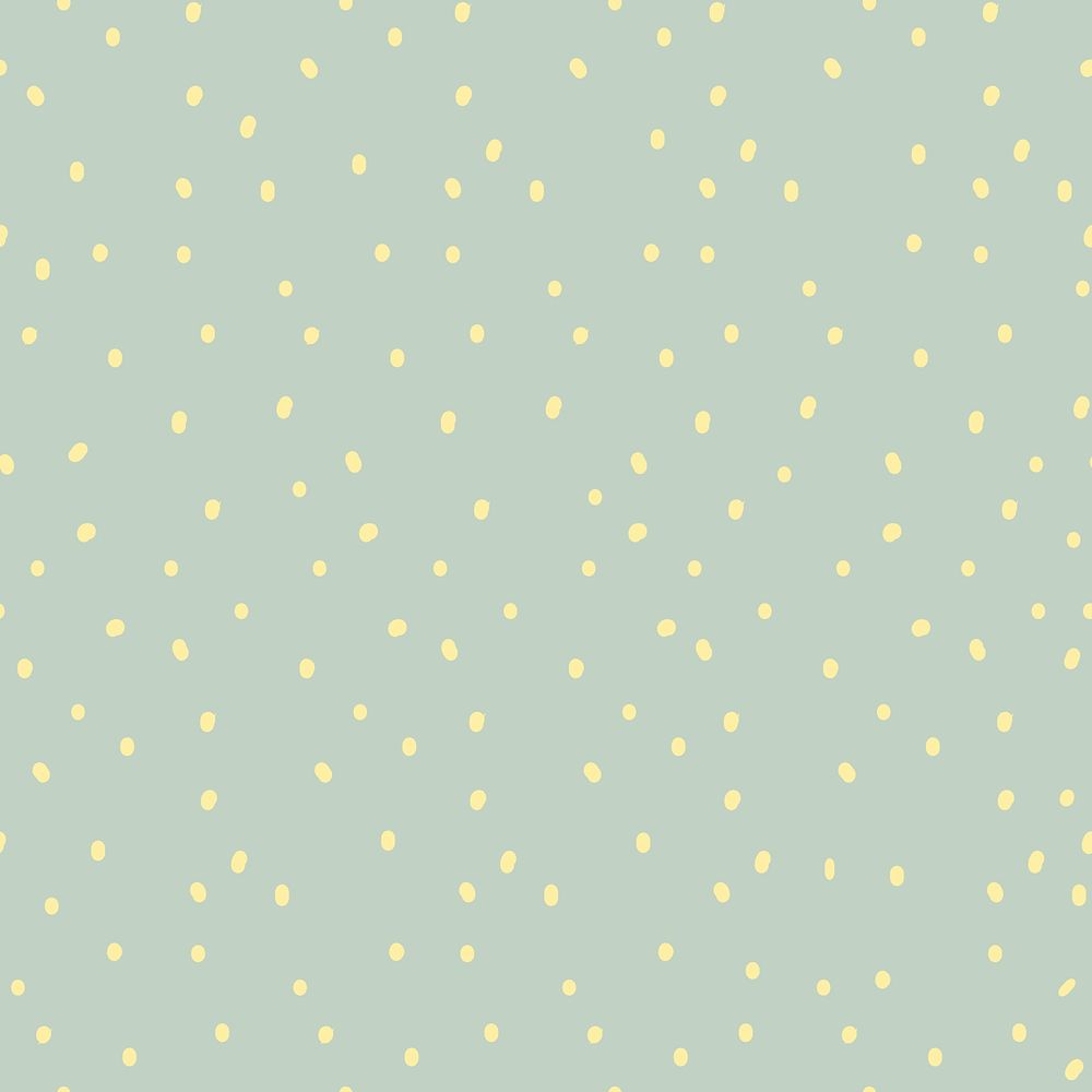 Green polka dot background, cute simple pattern vector