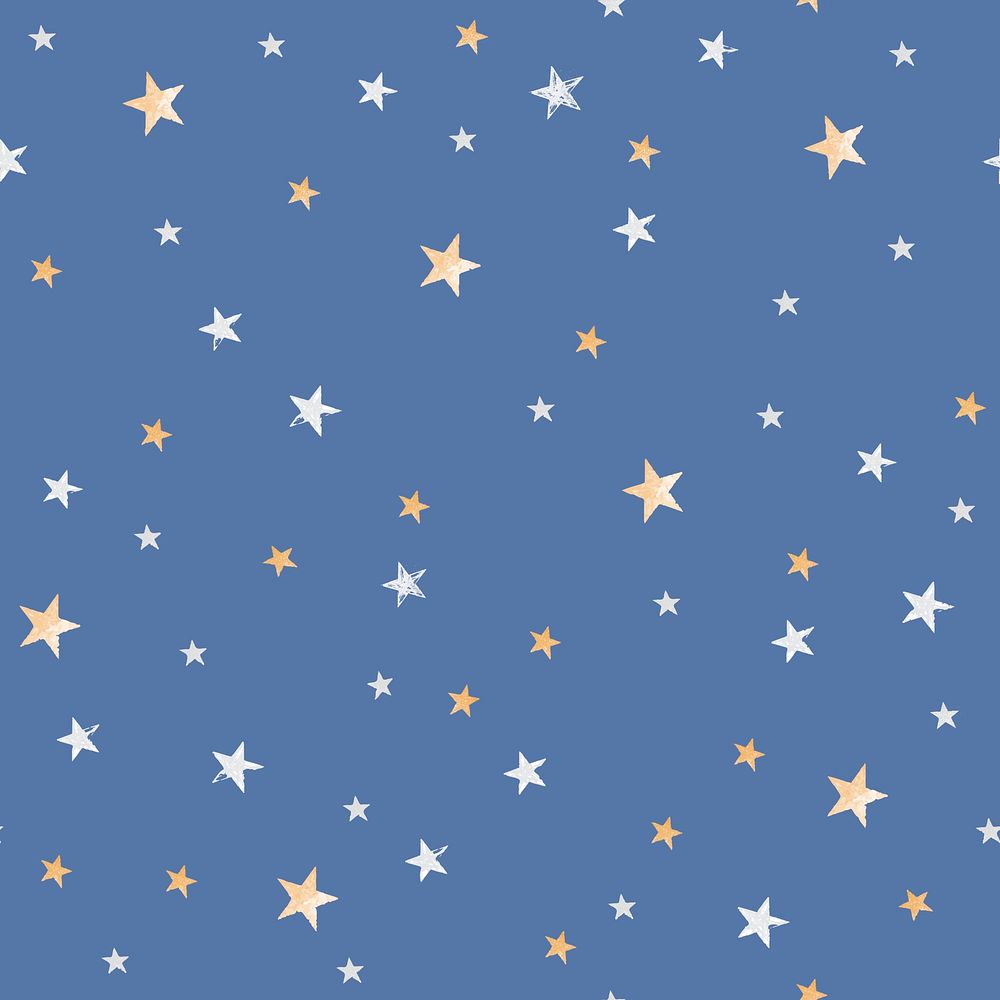 Star pattern background, aesthetic blue psd