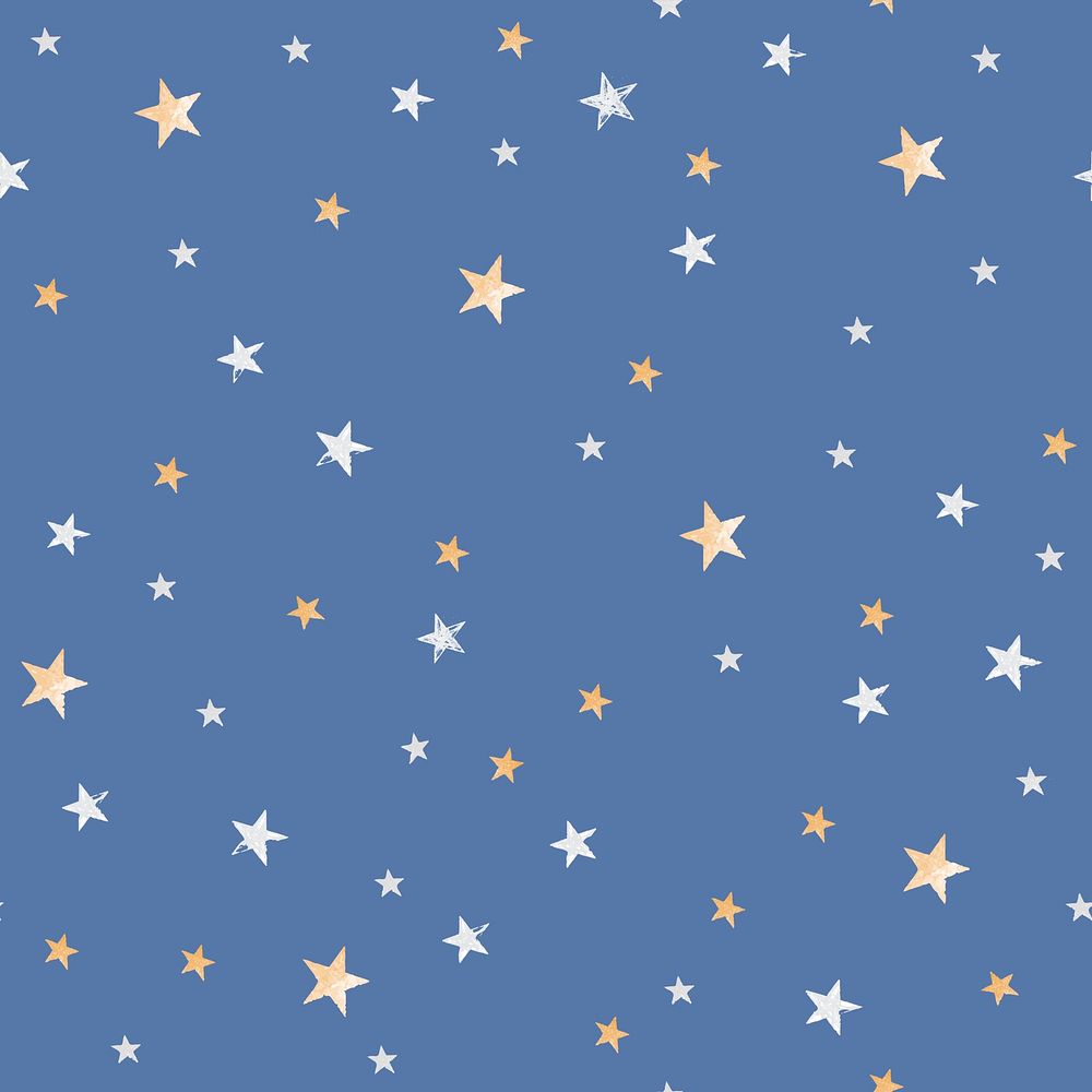 Star pattern background, aesthetic blue vector