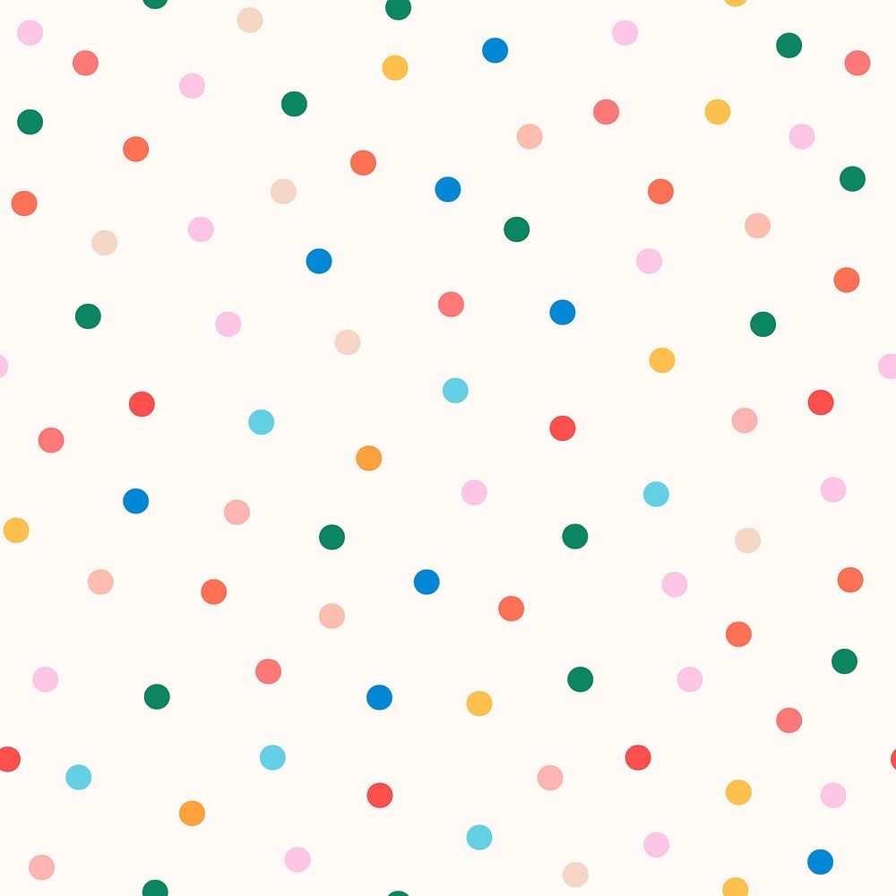 Cute polka dot background, colorful pattern psd