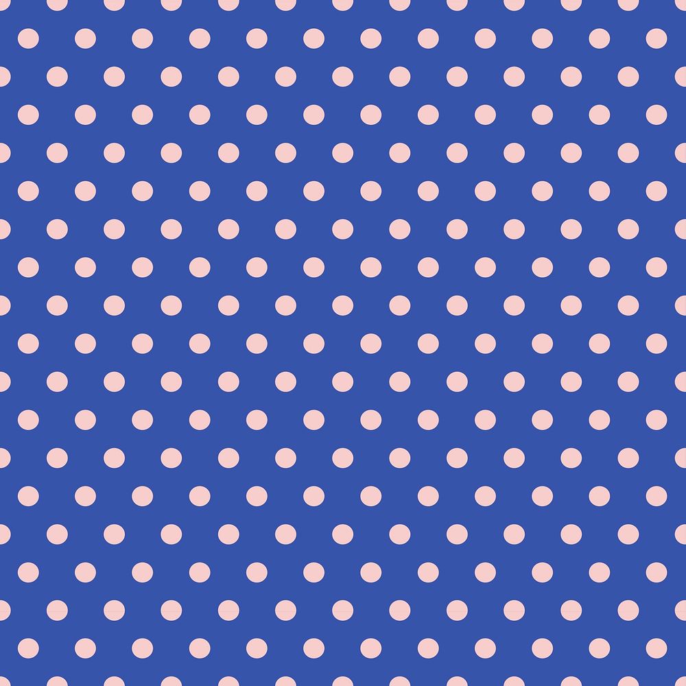 Blue polka dot background, seamless pattern