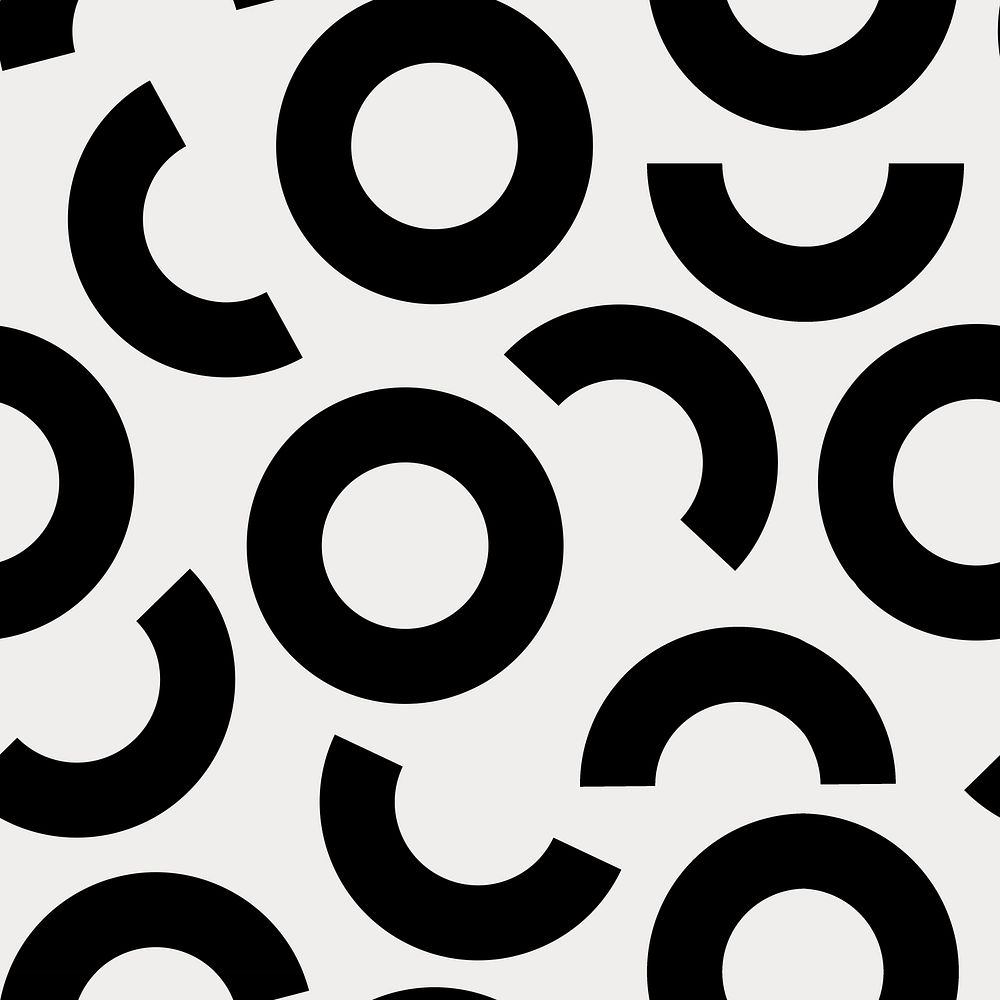 Abstract circle pattern background, black and white psd