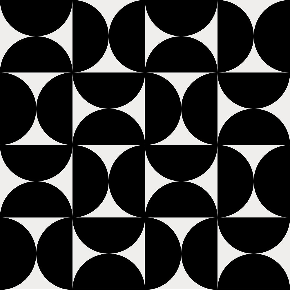 Retro bauhaus pattern background, black geometric vector