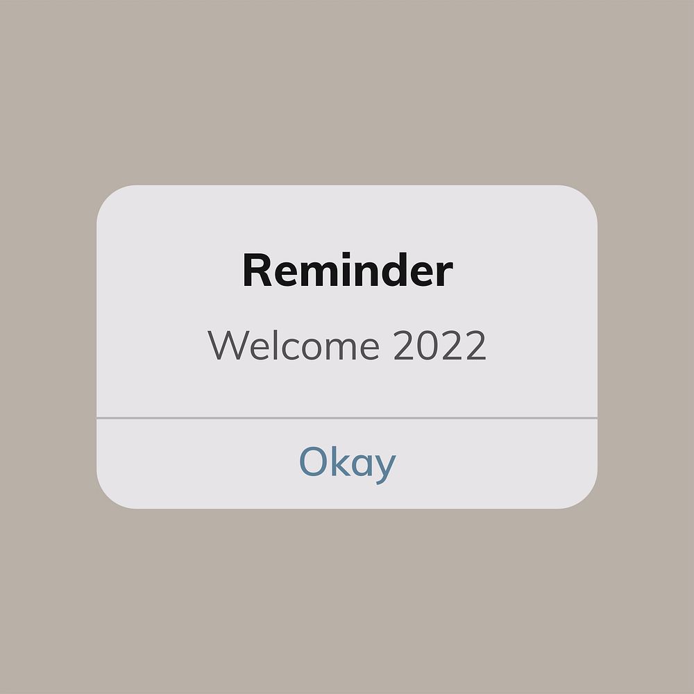 New year reminder sticker psd, welcome 2022