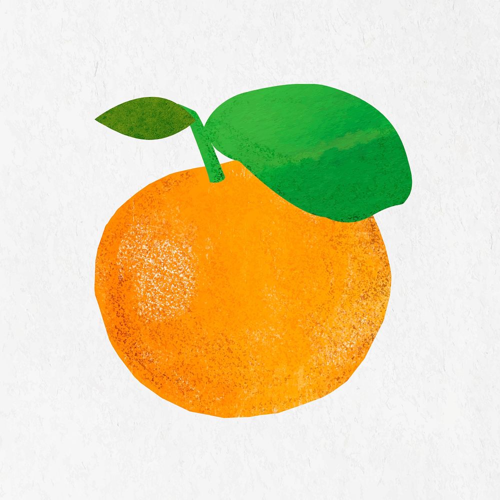 Cute orange fruit sticker, journal collage element vector