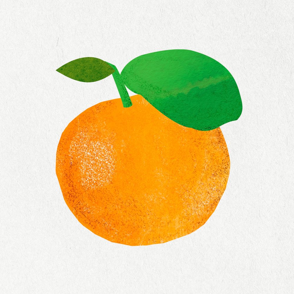 Cute orange fruit sticker, journal collage element psd