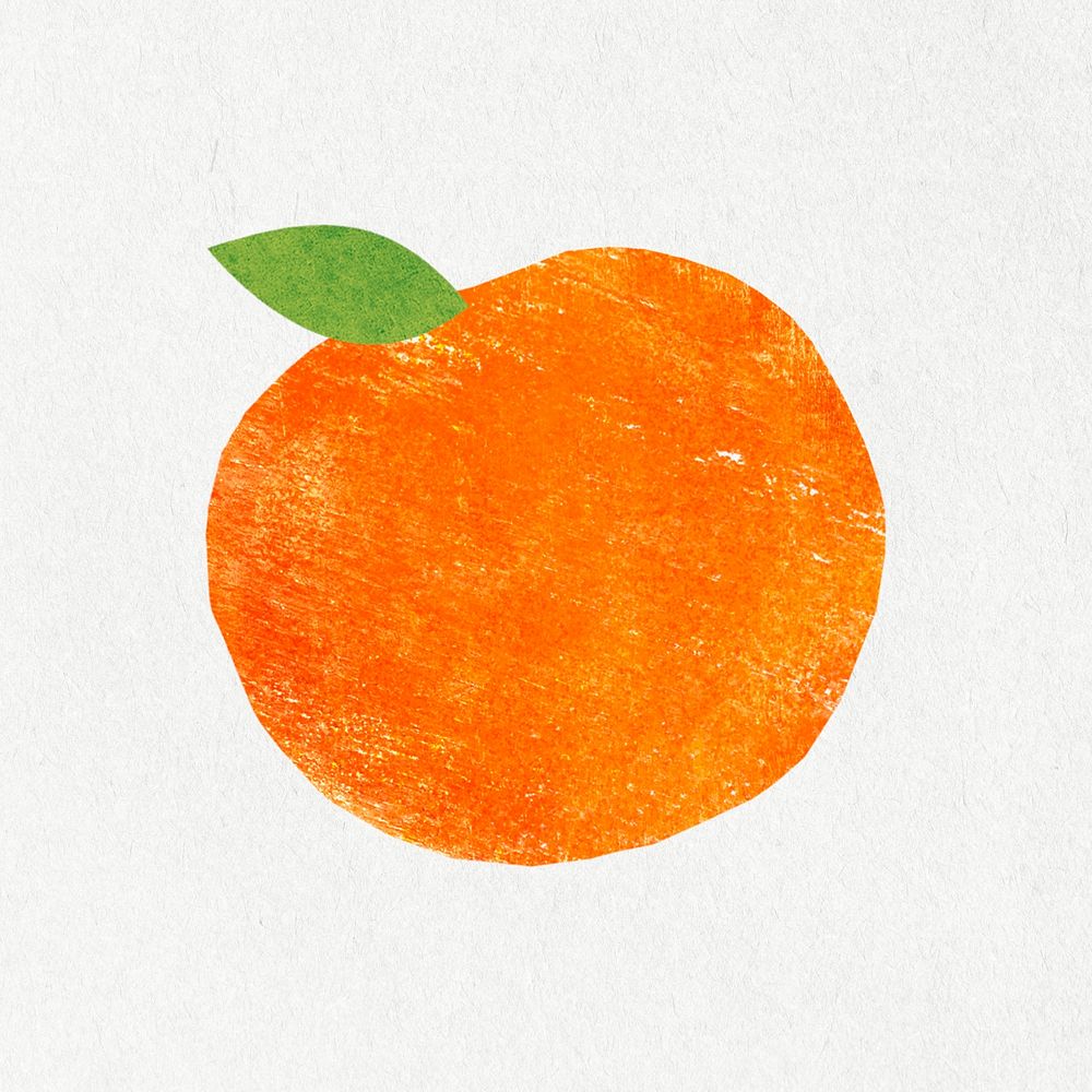 Cute orange fruit sticker, journal collage element psd