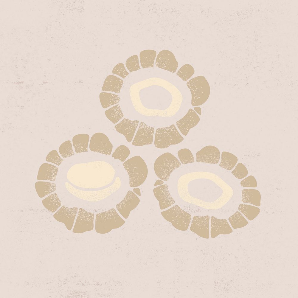 Abstract flower clipart, beige earth tone shape
