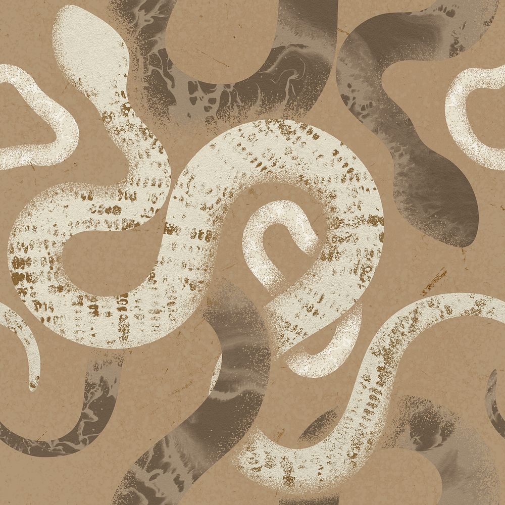 Earthy snake pattern background, brown aesthetic psd