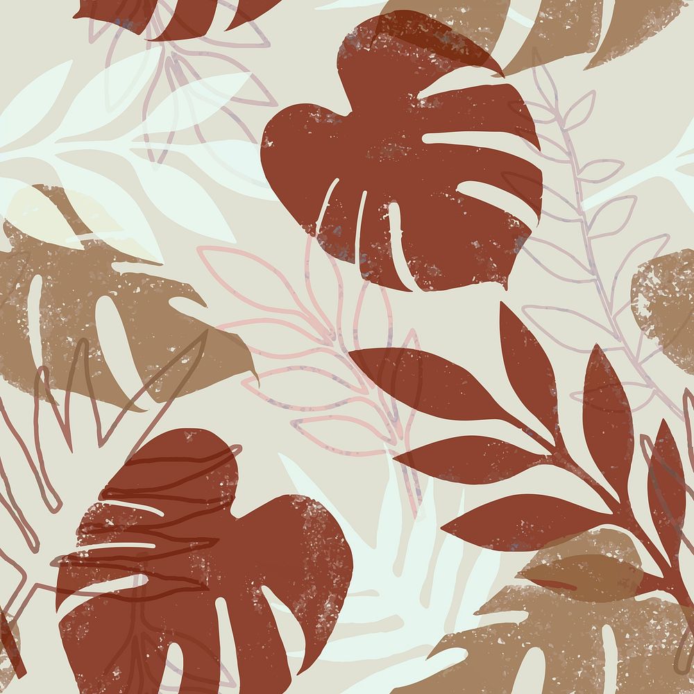 Earthy tropical pattern background, nature aesthetic vector