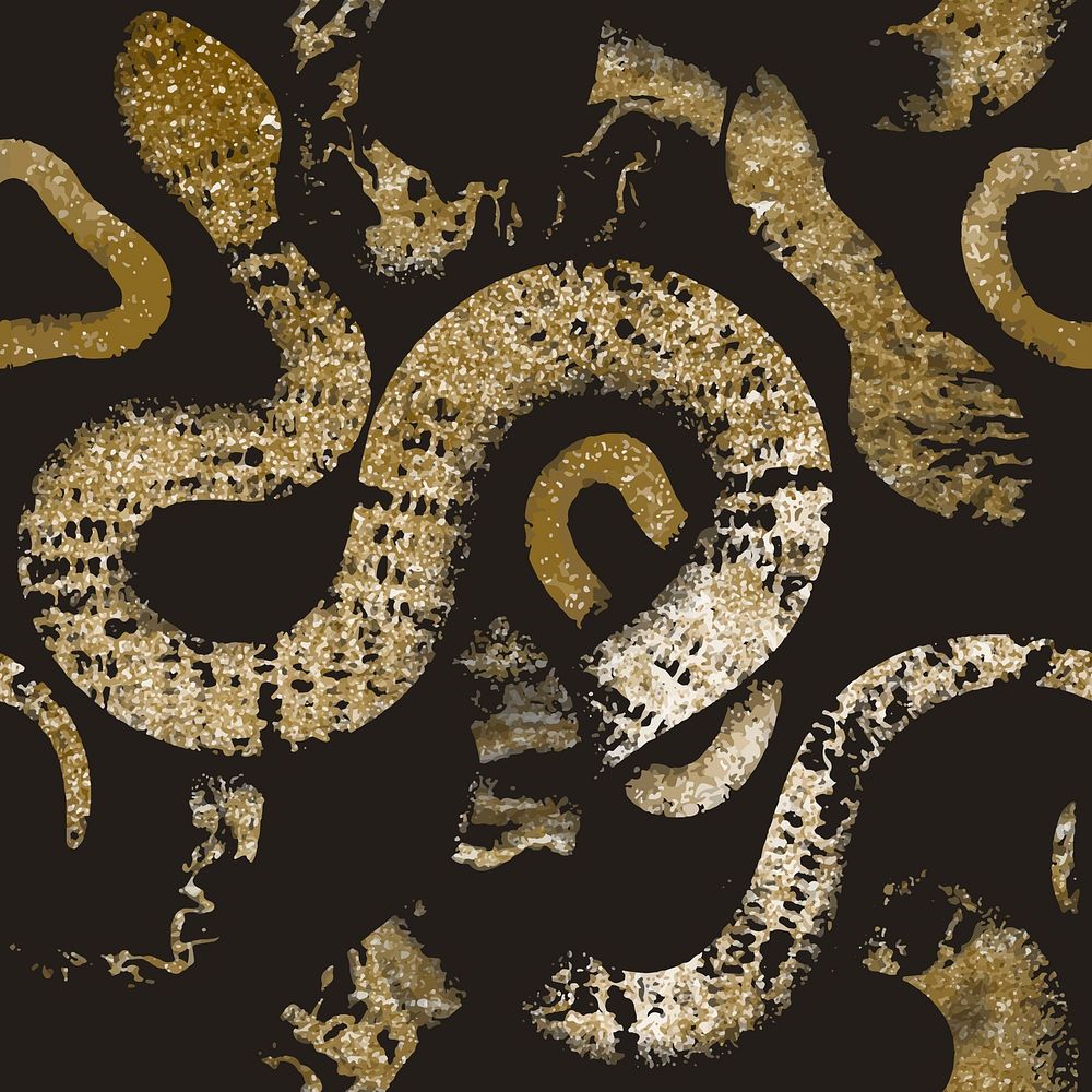 Gold snake pattern background, animal glitter aesthetic vector