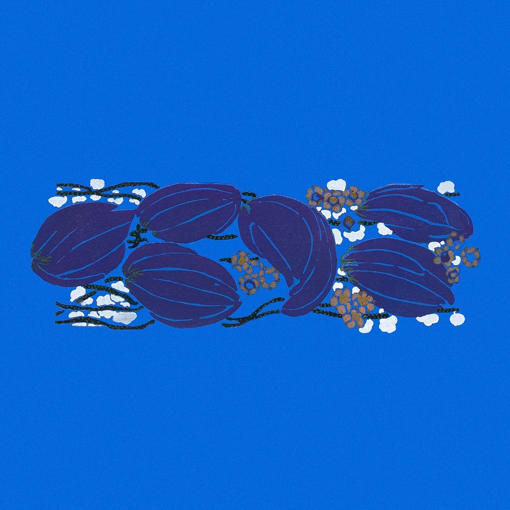 Blue flower clipart, vintage botanical illustration psd