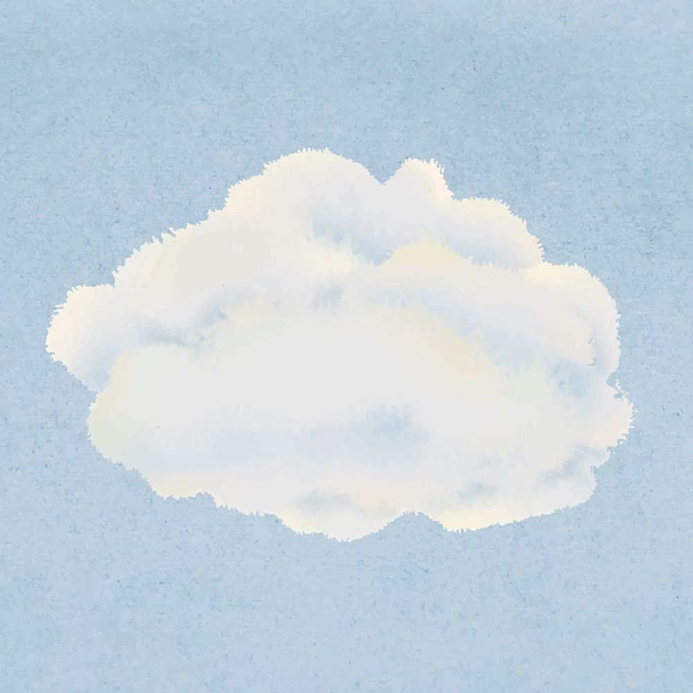Cloud sticker, cute illustration design vector