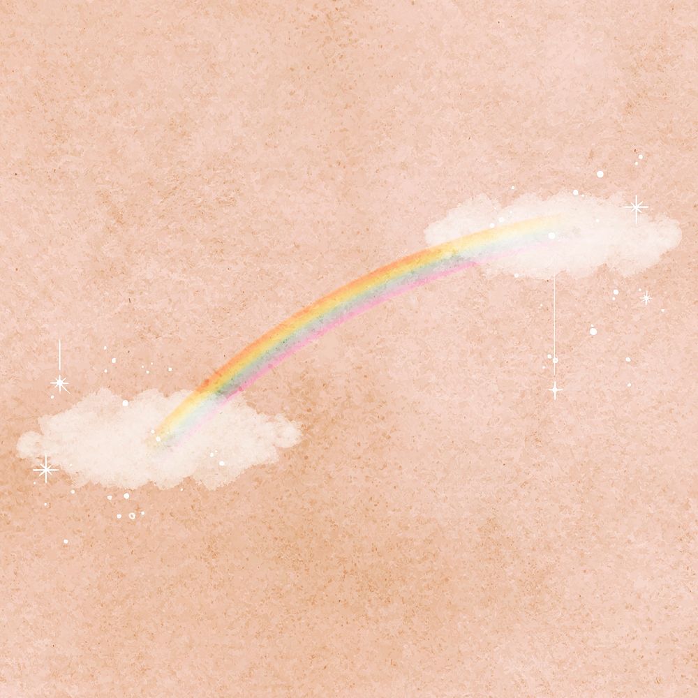 Cute rainbow sticker, simple illustration design vector