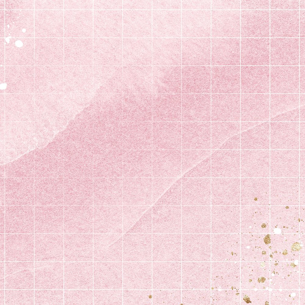Pink grid watercolor background, simple design psd