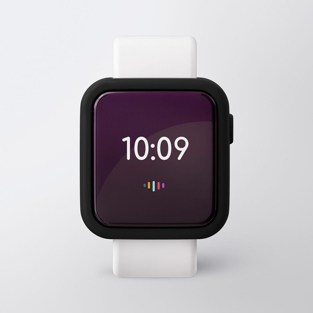 Smartwatch screen mockup, 3D illustration design psd