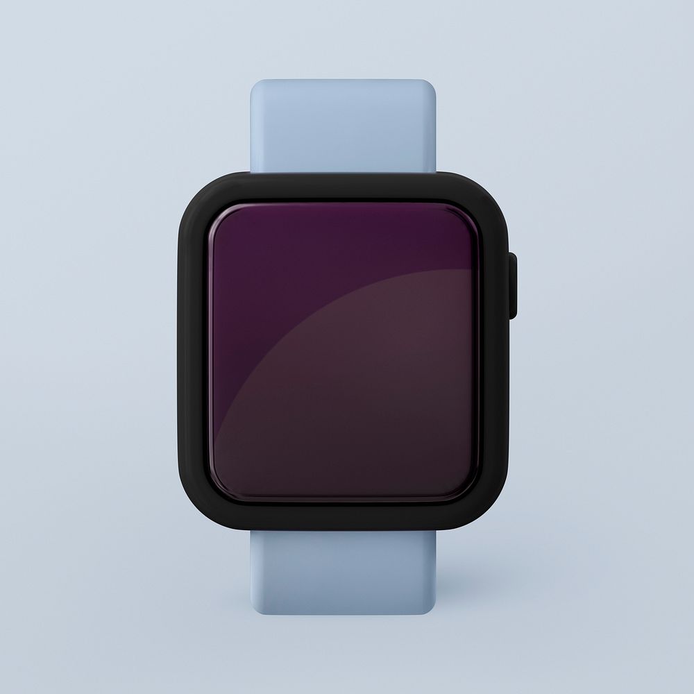 Smartwatch screen mockup, 3D illustration design psd
