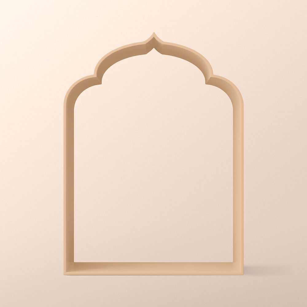 Silver arched frame, 3D Instagram post background psd