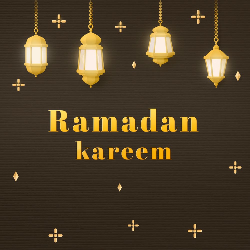 Ramadan lantern Instagram post template, traditional greeting psd