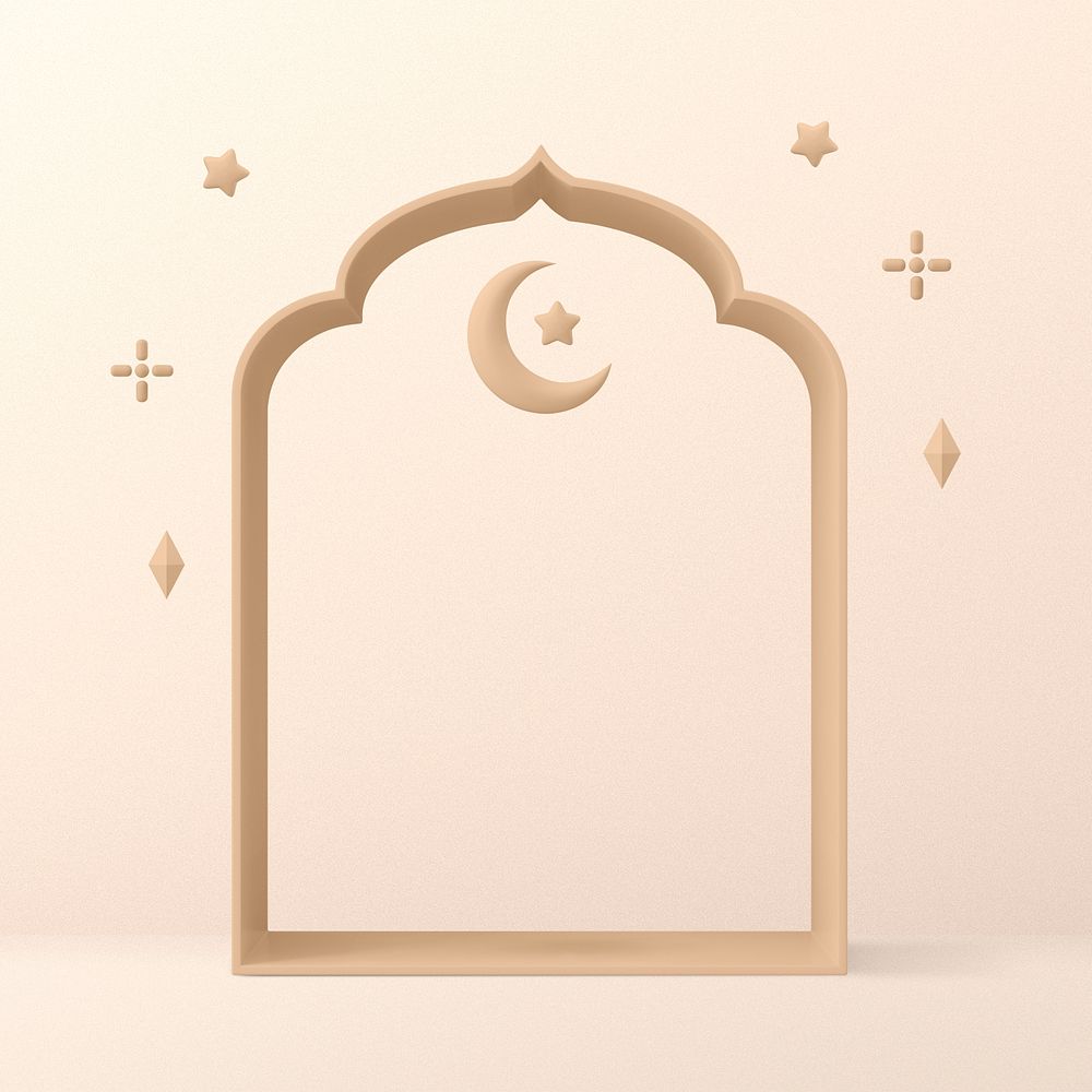 Islamic frame background, 3D graphic for Instagram post psd