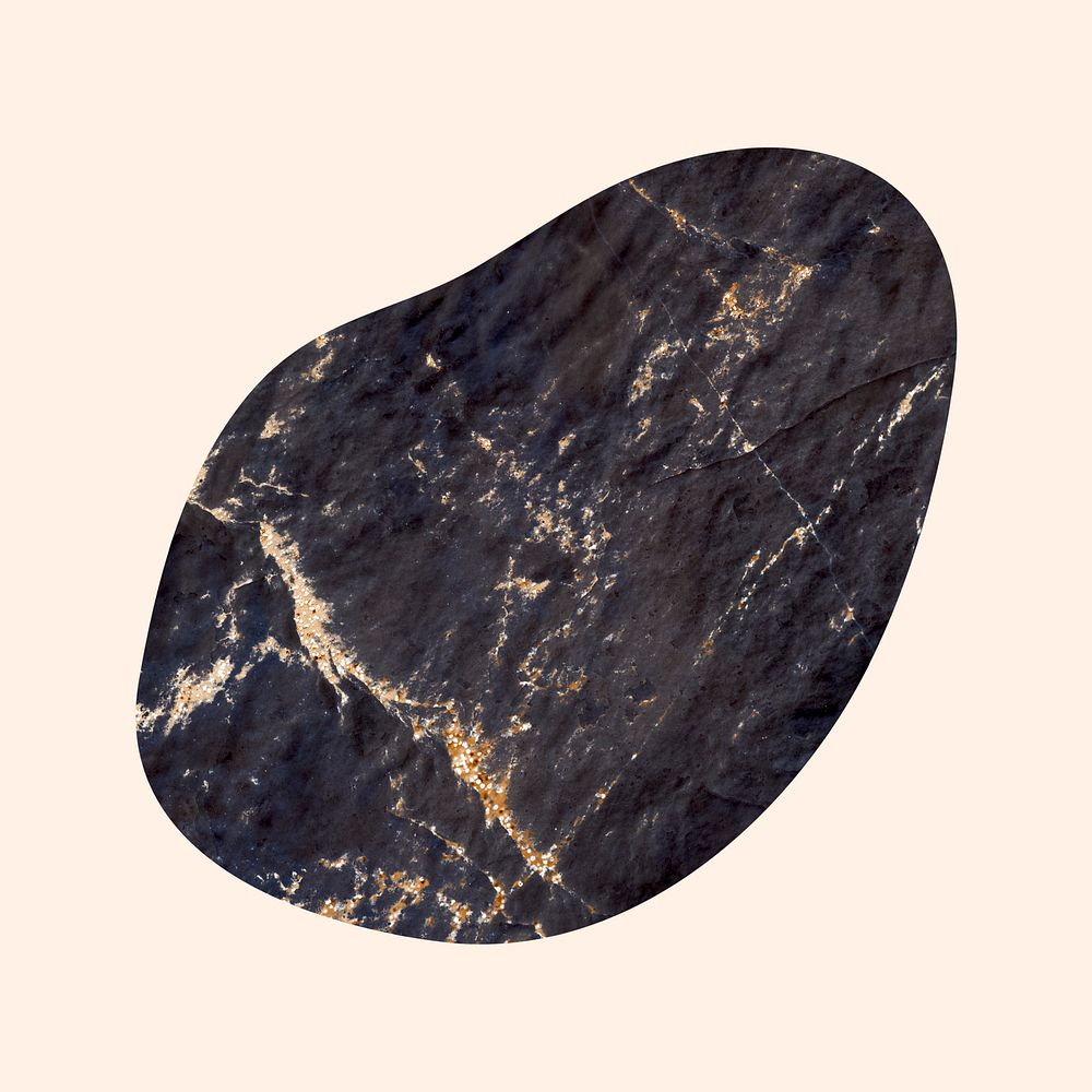 Aesthetic black marble texture blob shape design