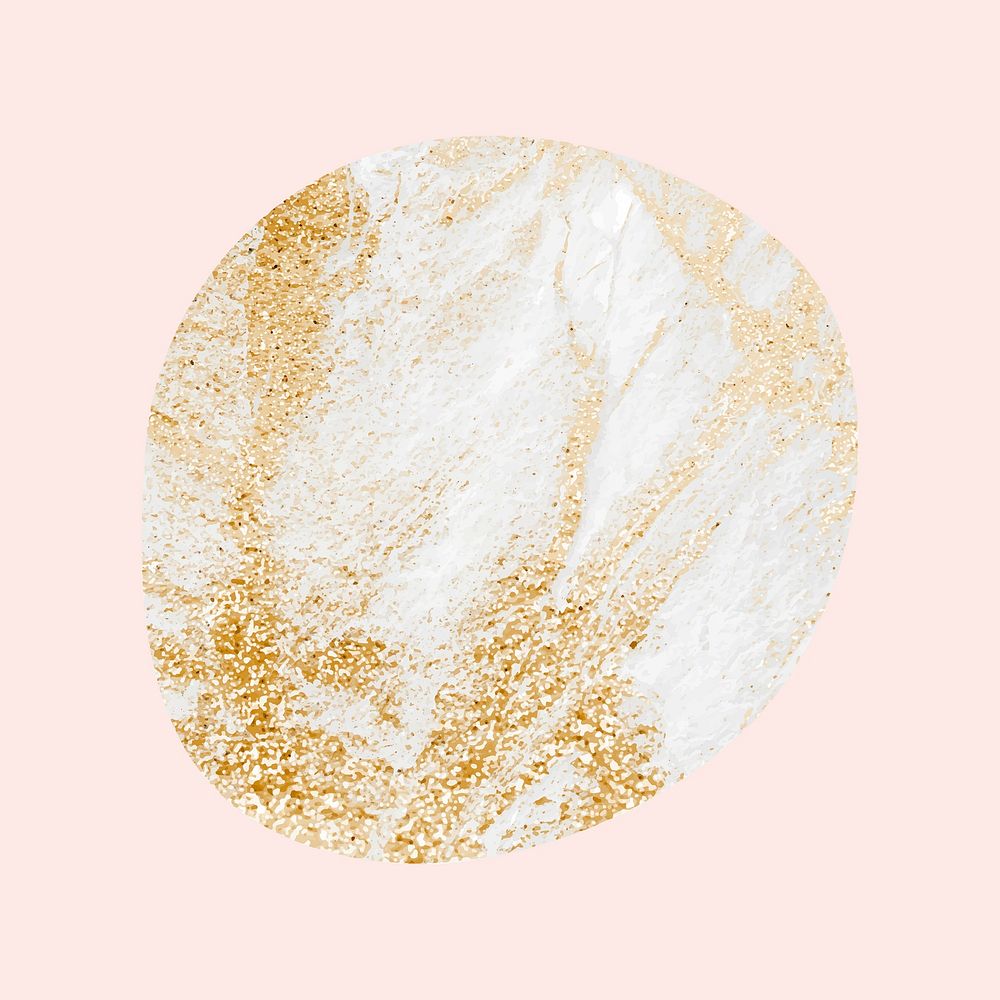 Light gold marble texture, luxury shape sticker vector