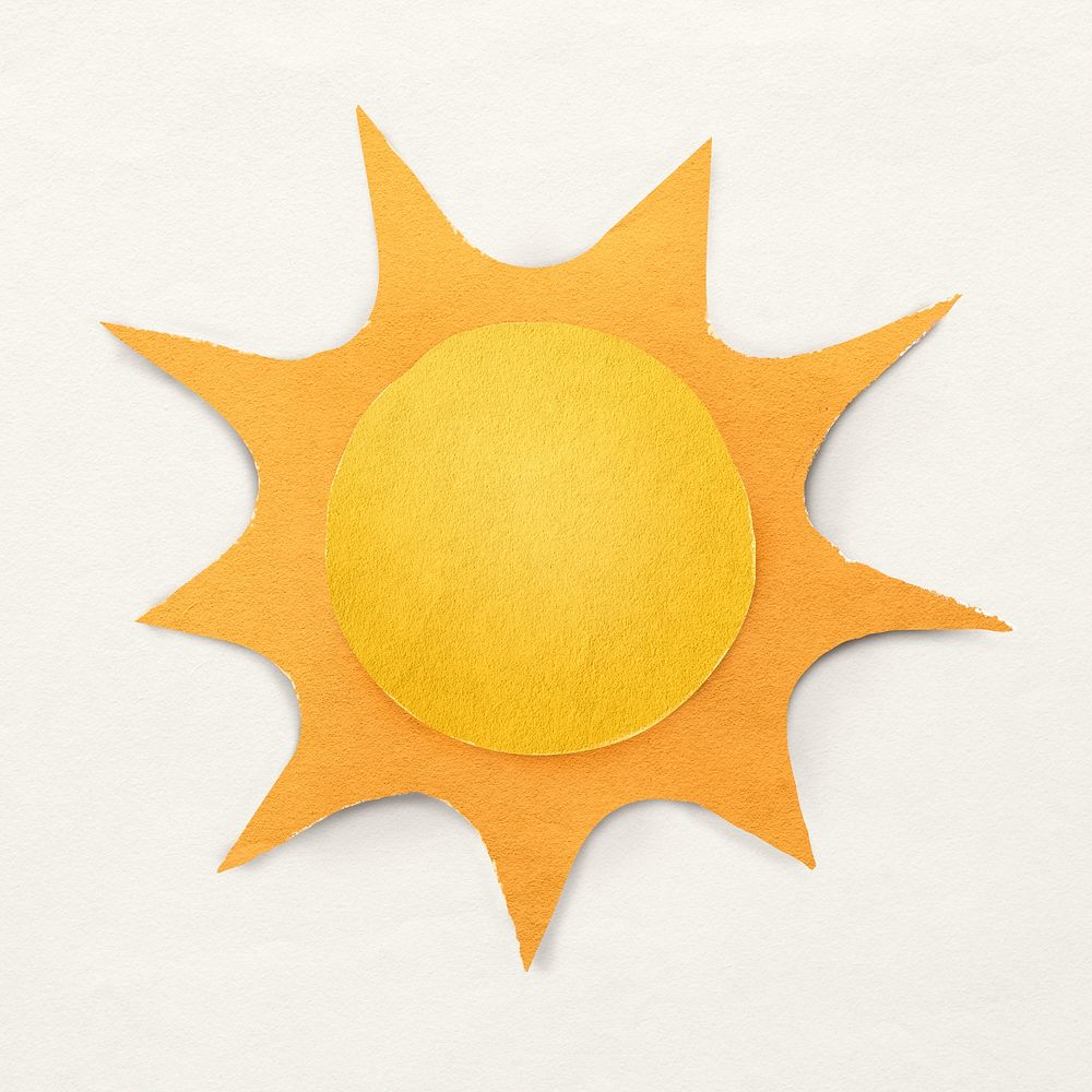 Paper craft sun sticker psd