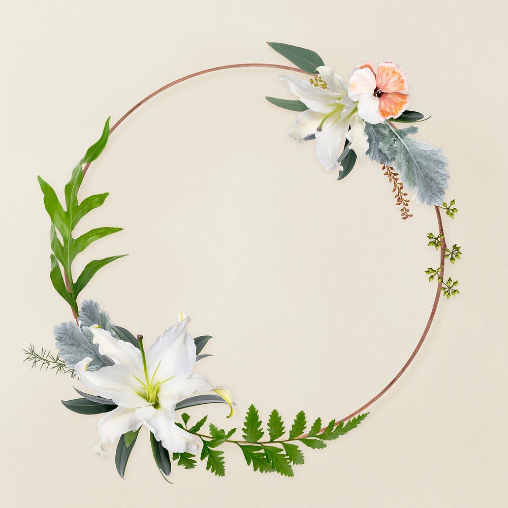 Aesthetic floral border frame, botanical psd design