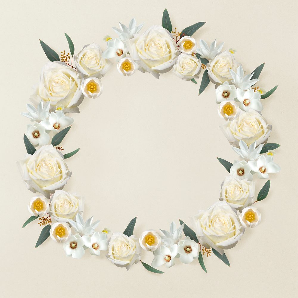 Aesthetic floral frame, botanical psd design