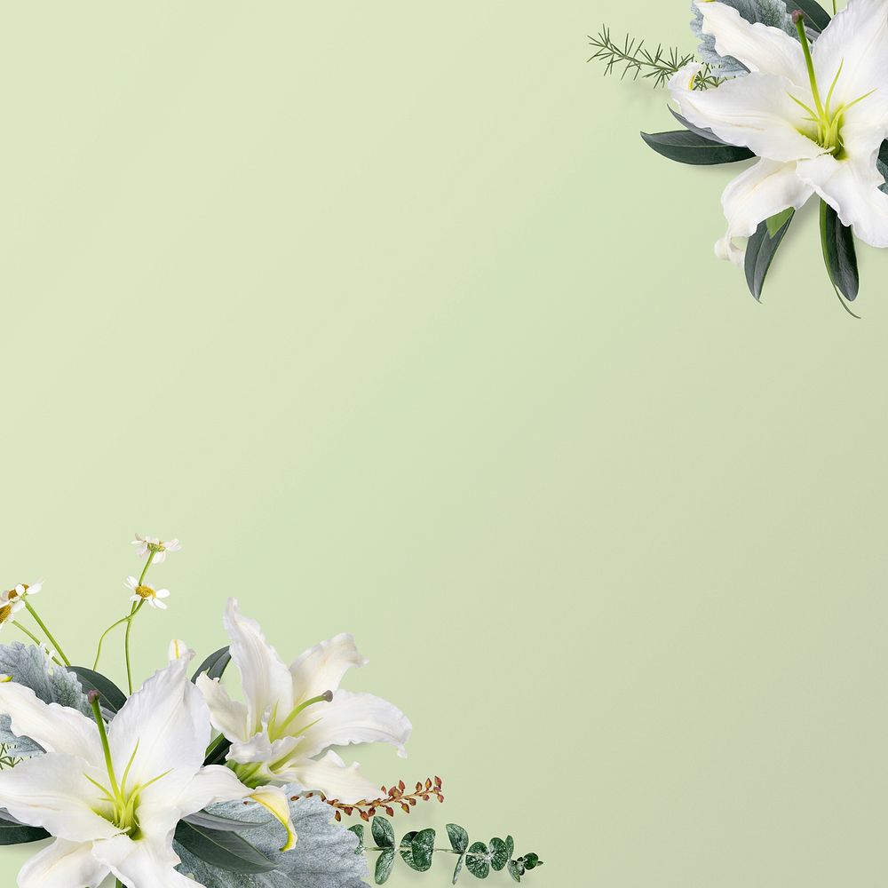 Lilies frame background, nature design