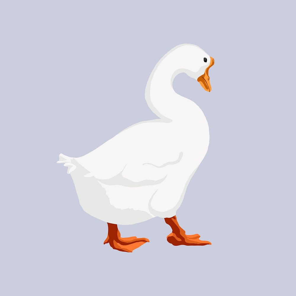 White goose, animal illustration, bird | Free Photo Illustration - rawpixel