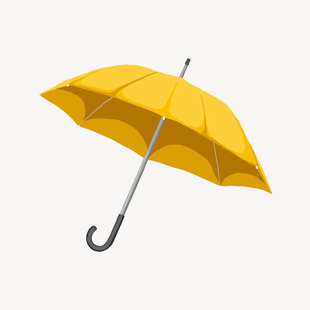 Yellow umbrella illustration, insurance protection coverage clipart
