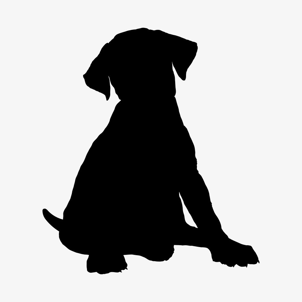 Puppy silhouette, dog illustration clipart
