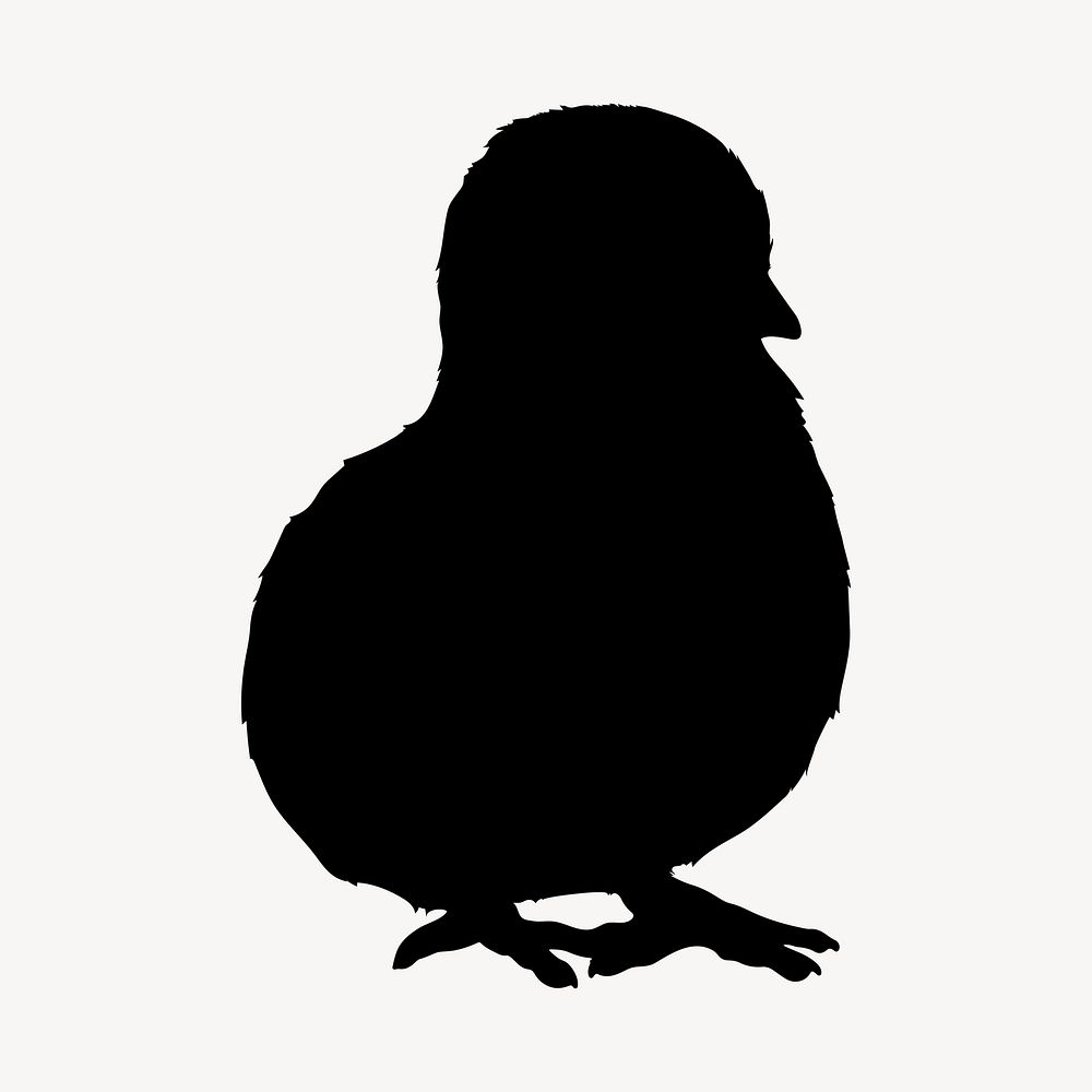 Baby chick silhouette illustration clipart