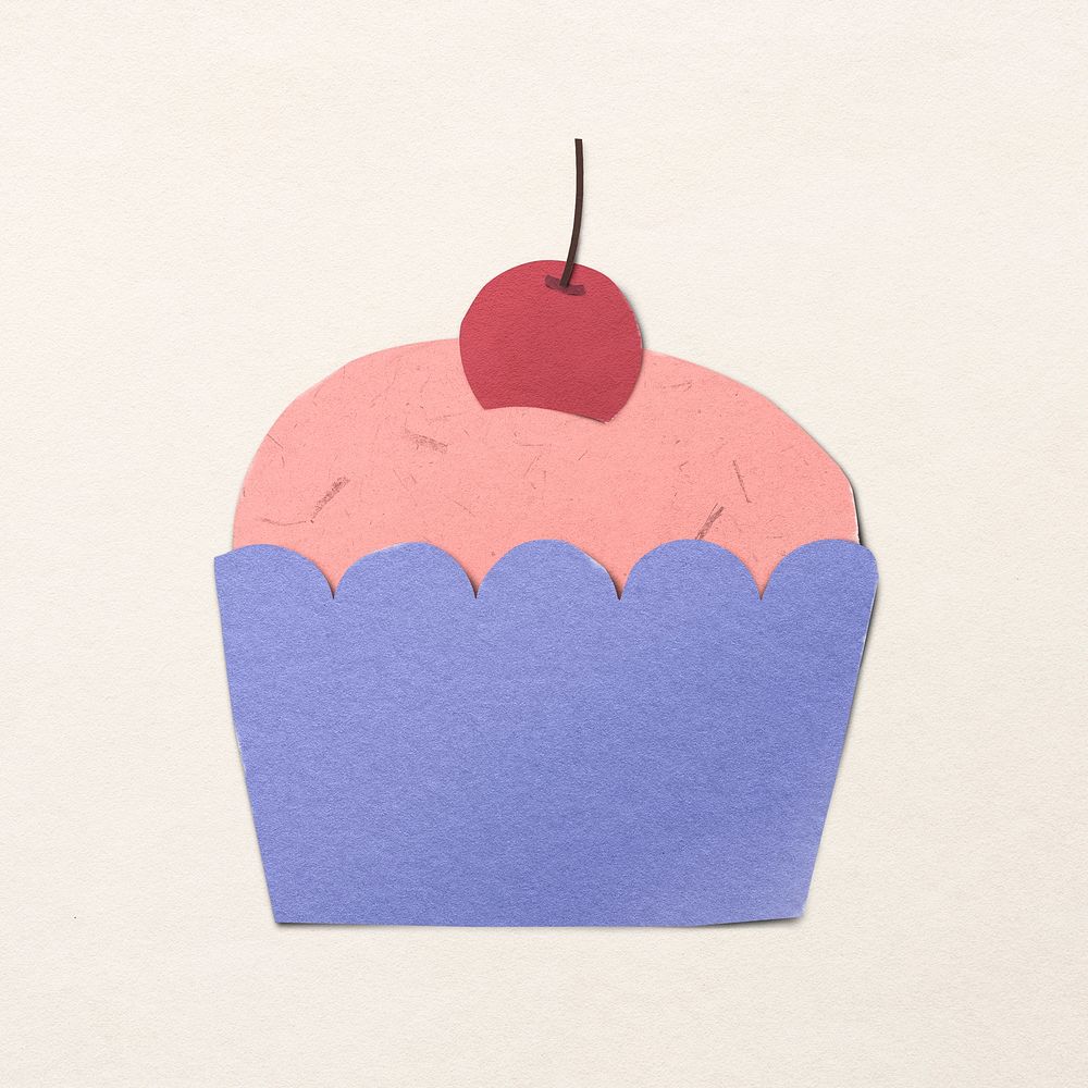 Cute pink cupcake clipart, paper craft design