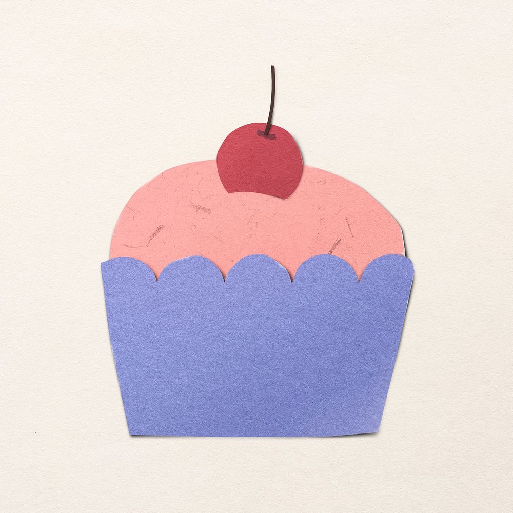 Cupcake sticker, paper craft design psd