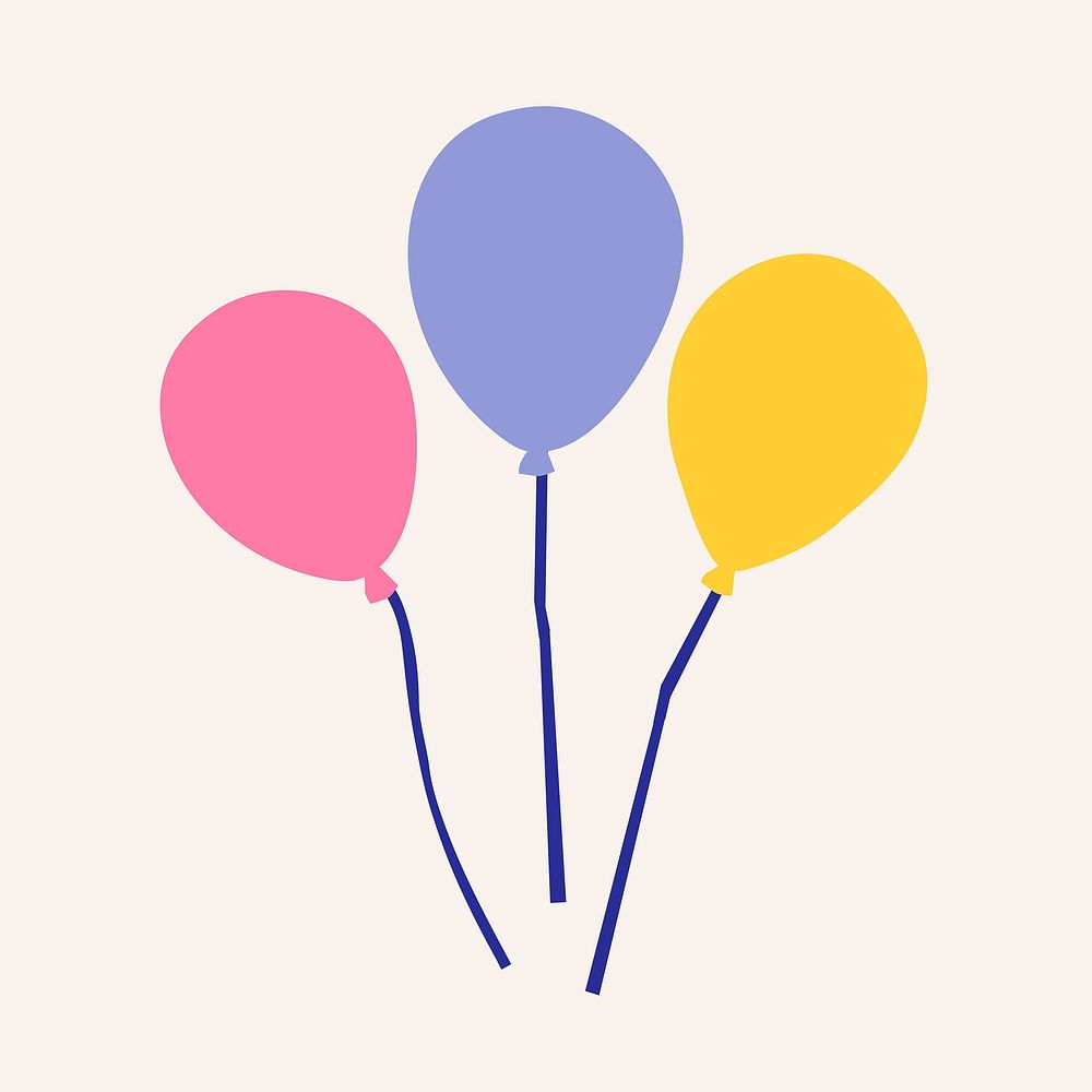 Cute balloons clipart, party design