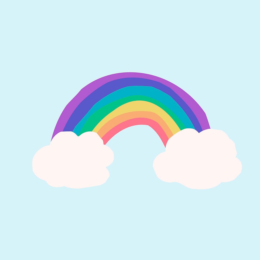 Rainbow collage element, weather design | Vector - rawpixel