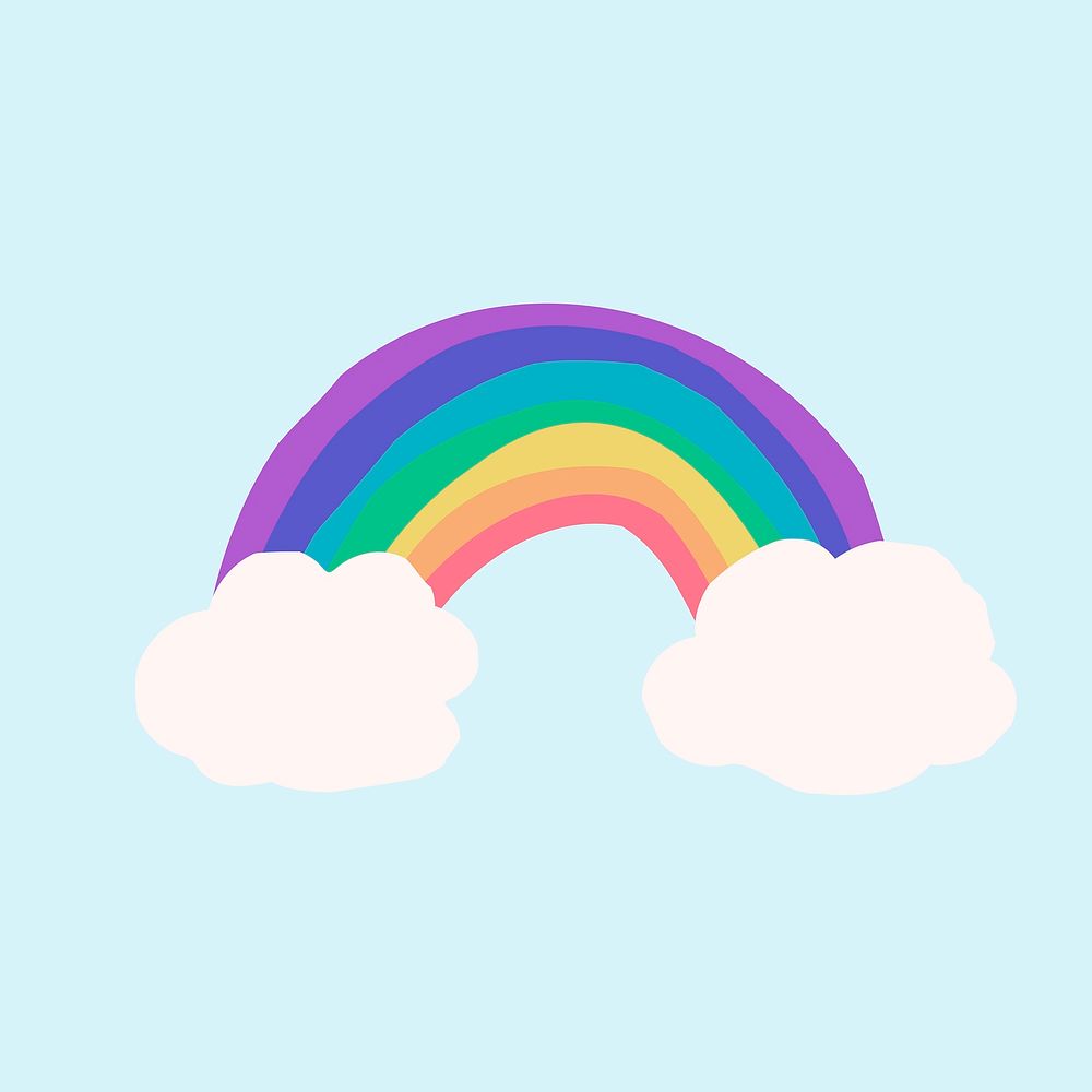 Cute rainbow clipart, weather design