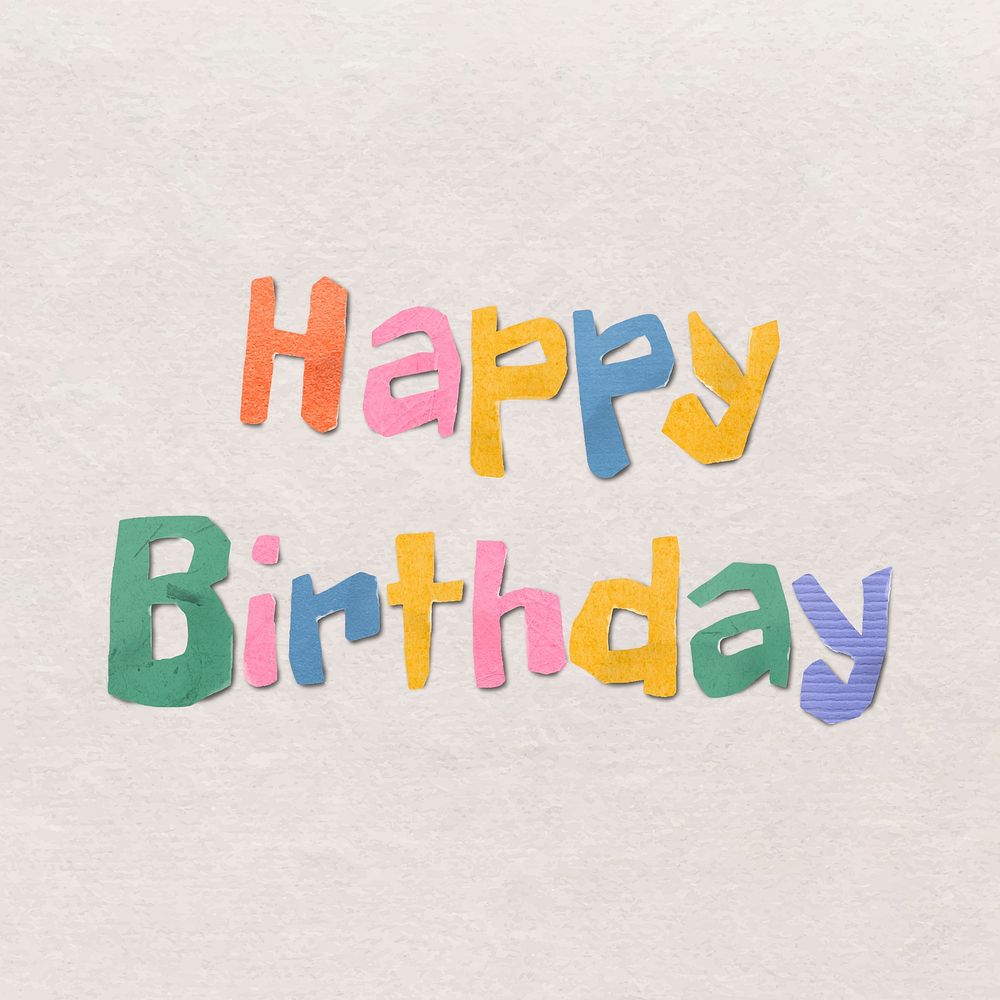 Happy birthday greeting, typography design vector