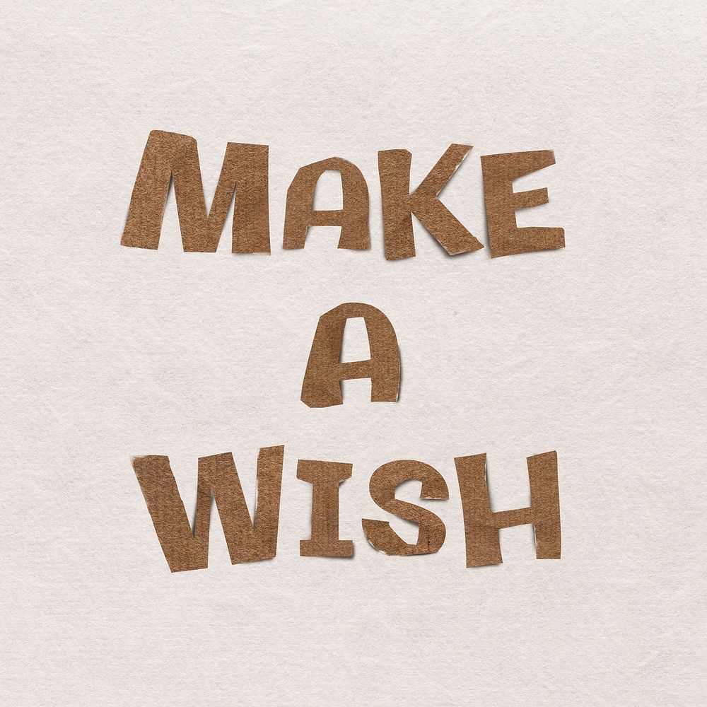 Make a wish typography clip art