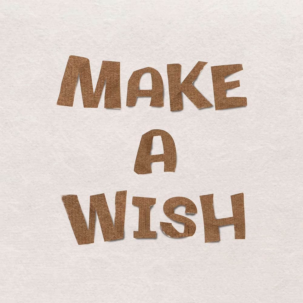 Make a wish greeting, typography design vector