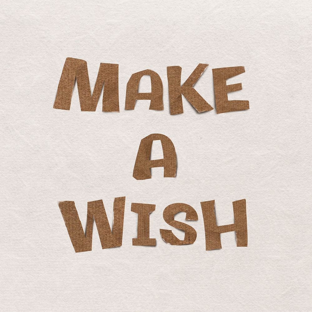 Make a wish typography, greeting design psd