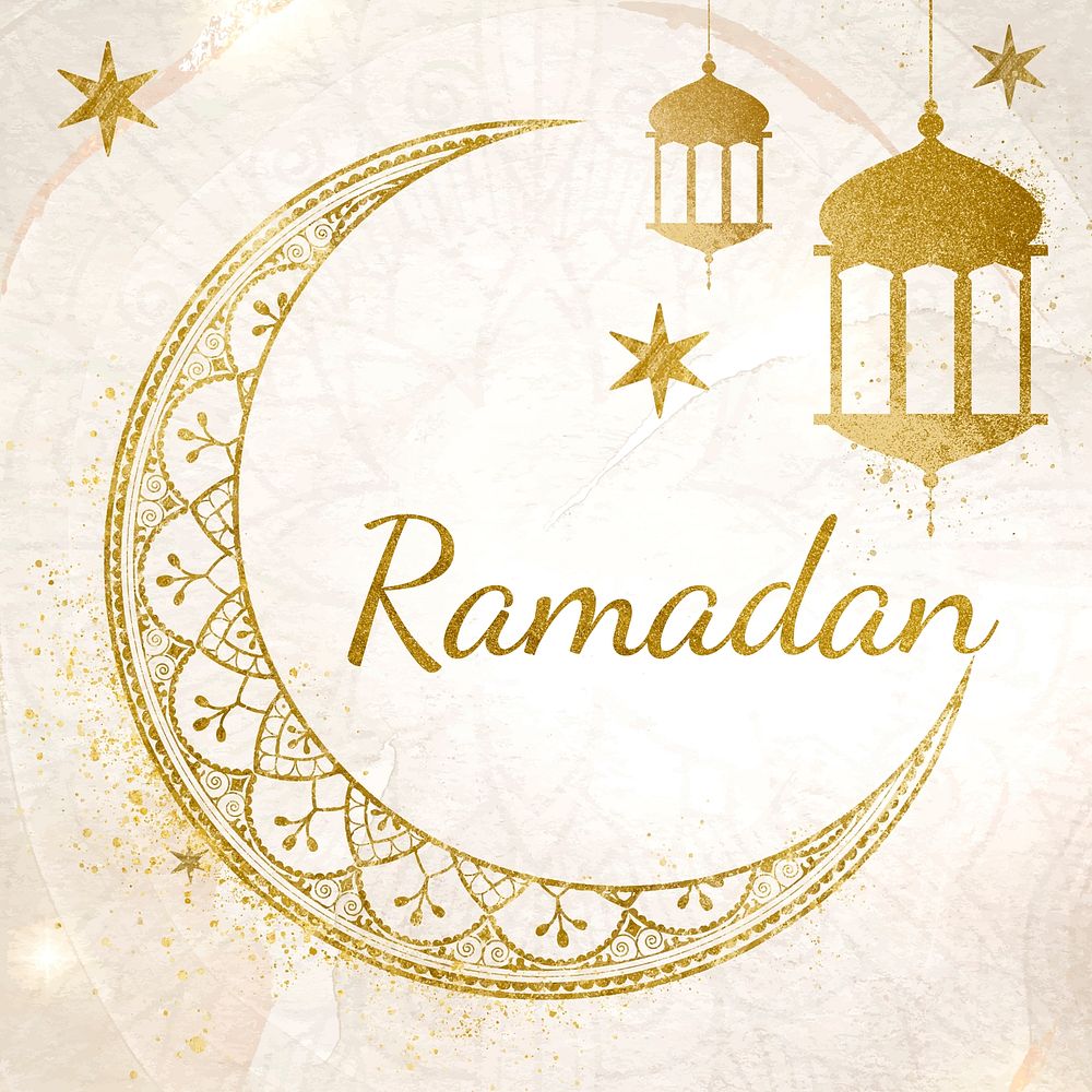 Ramadan typography, Islamic festival greeting vector