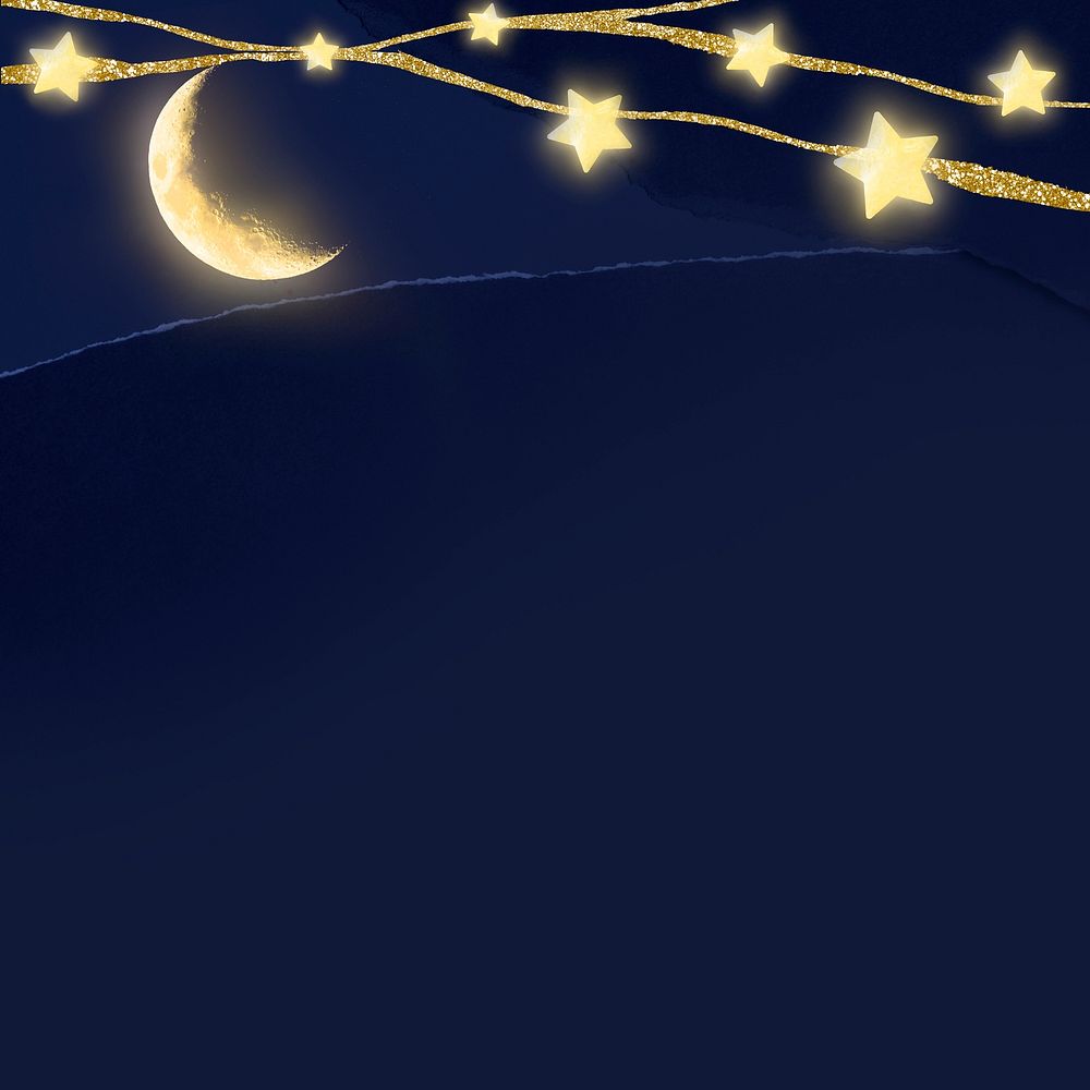 Ramadan aesthetic border, moon background design psd
