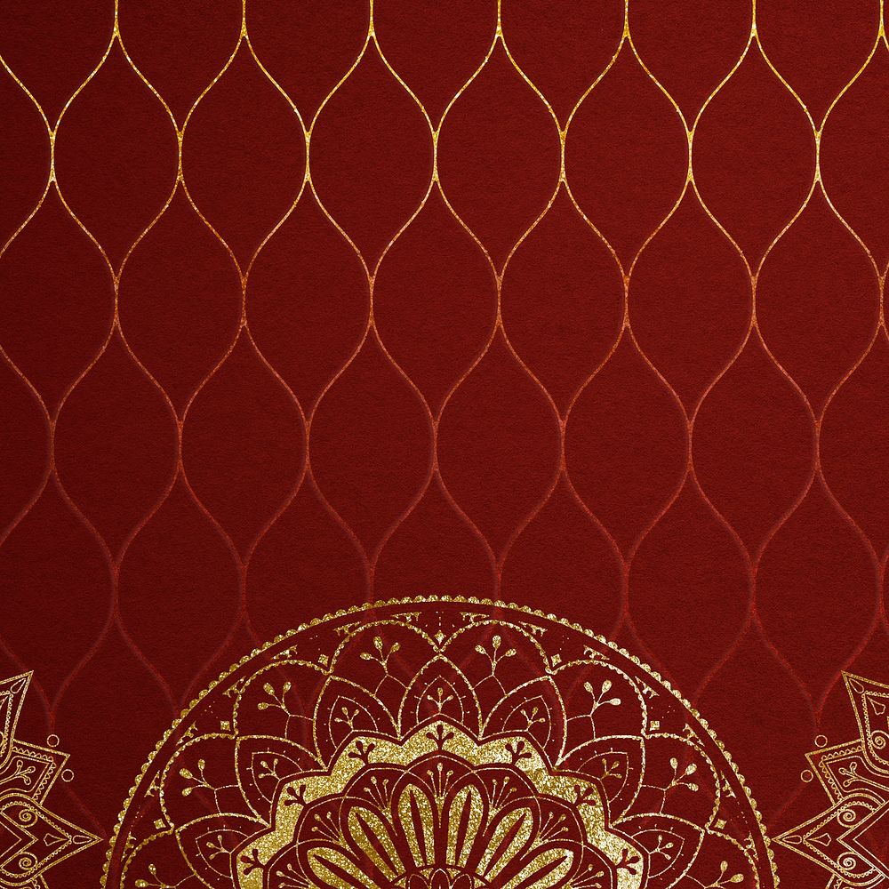 Gold Ramadan border, mandala background design psd