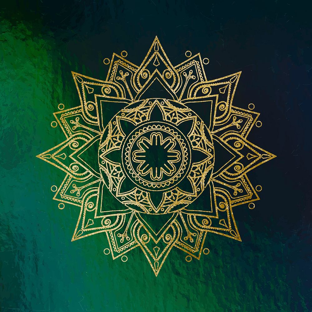 Festive mandala sticker, aesthetic collage element vector