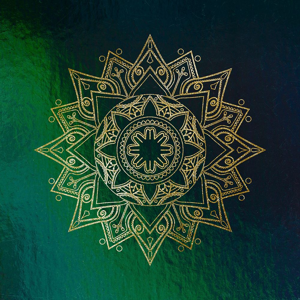 Festive mandala sticker, aesthetic collage element psd